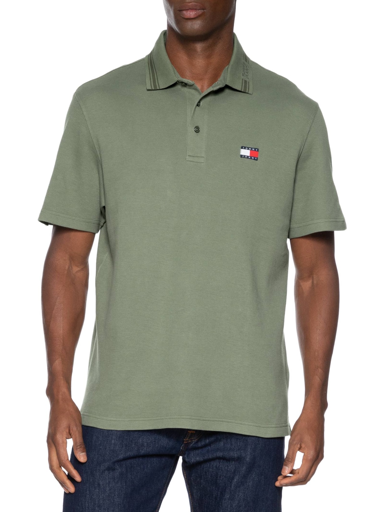 Polo Masculina Regular Fit Branded Neck Verde Tommy Jeans