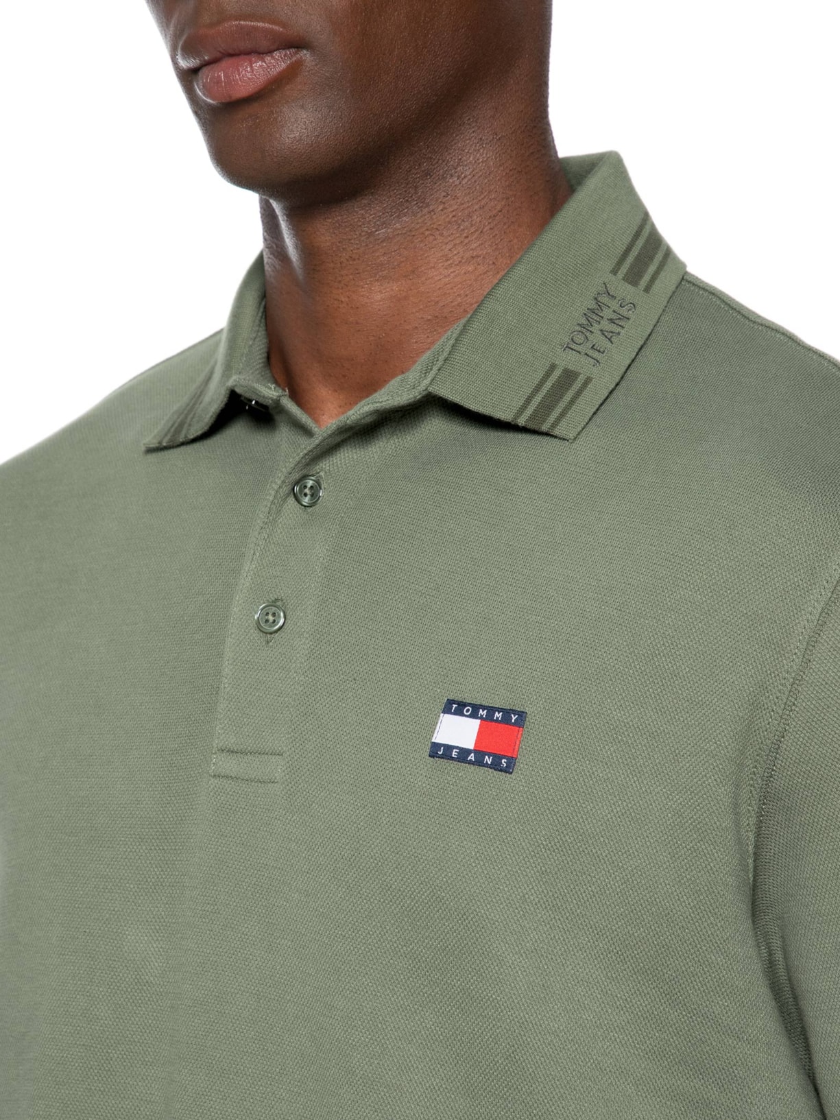 Polo Masculina Regular Fit Branded Neck Verde Tommy Jeans