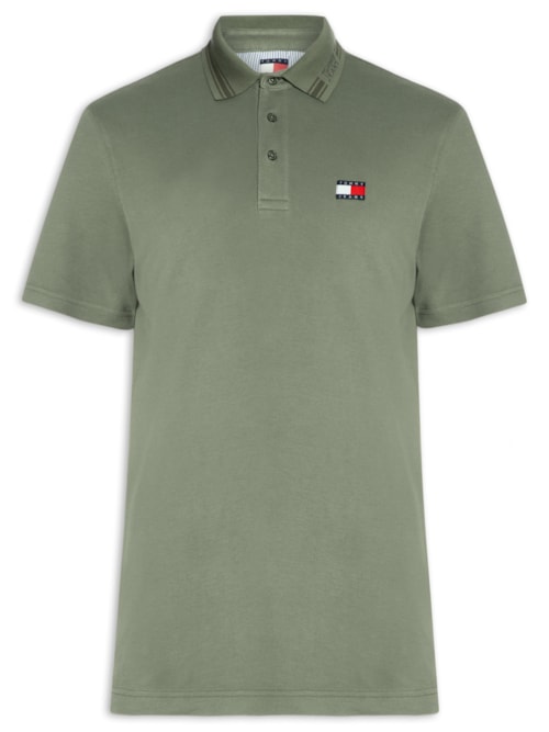 Polo Masculina Regular Fit Branded Neck - Verde
