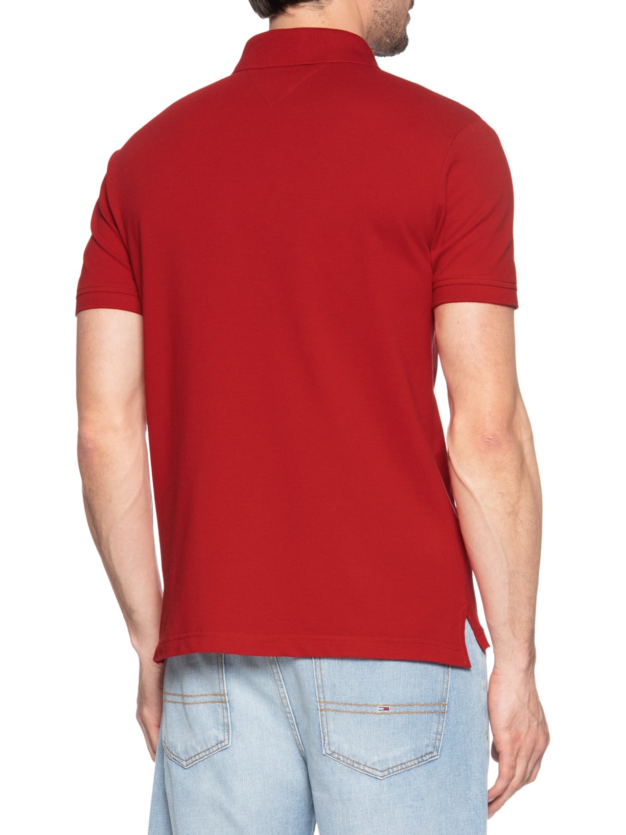 Polo Masculina Regular Fit Chest Insert Vermelho Tommy Hilfiger