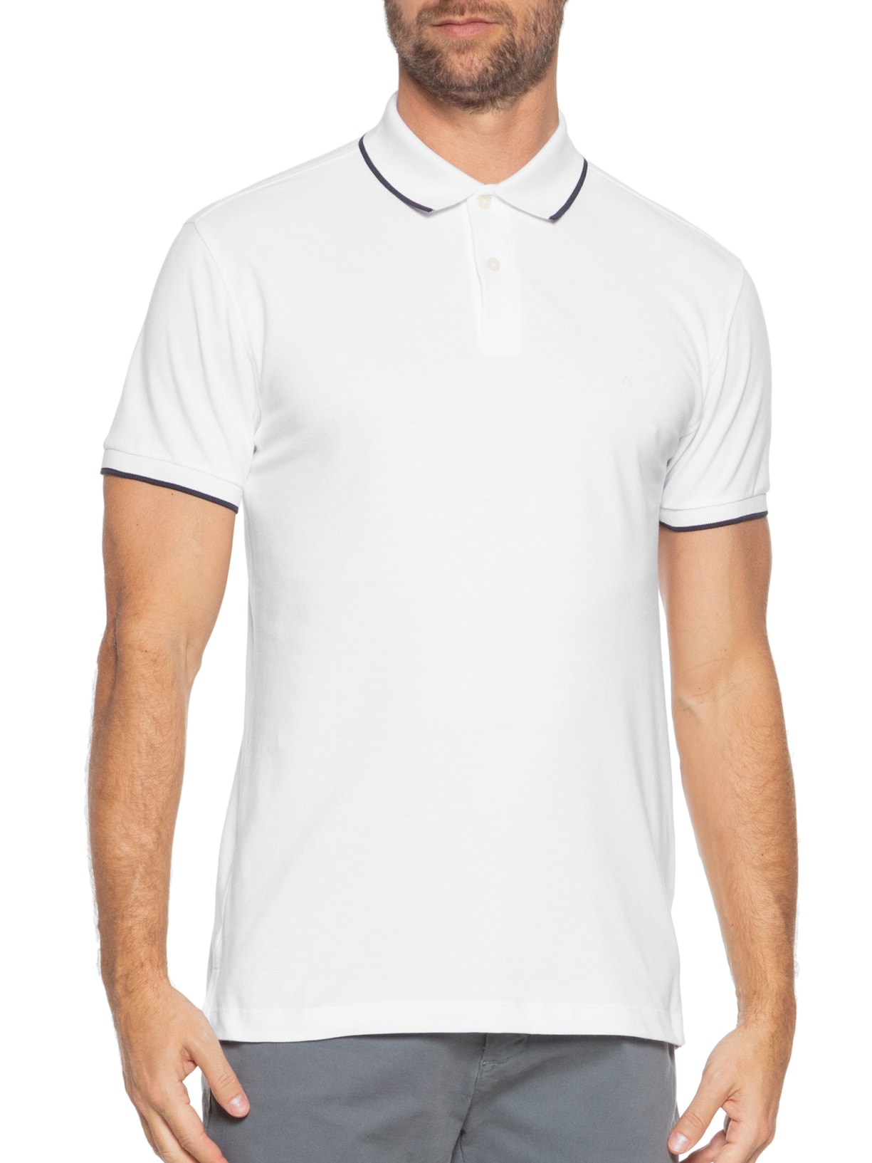 Polo Masculina Regular Fit Classic 1 Friso Branco Aramis