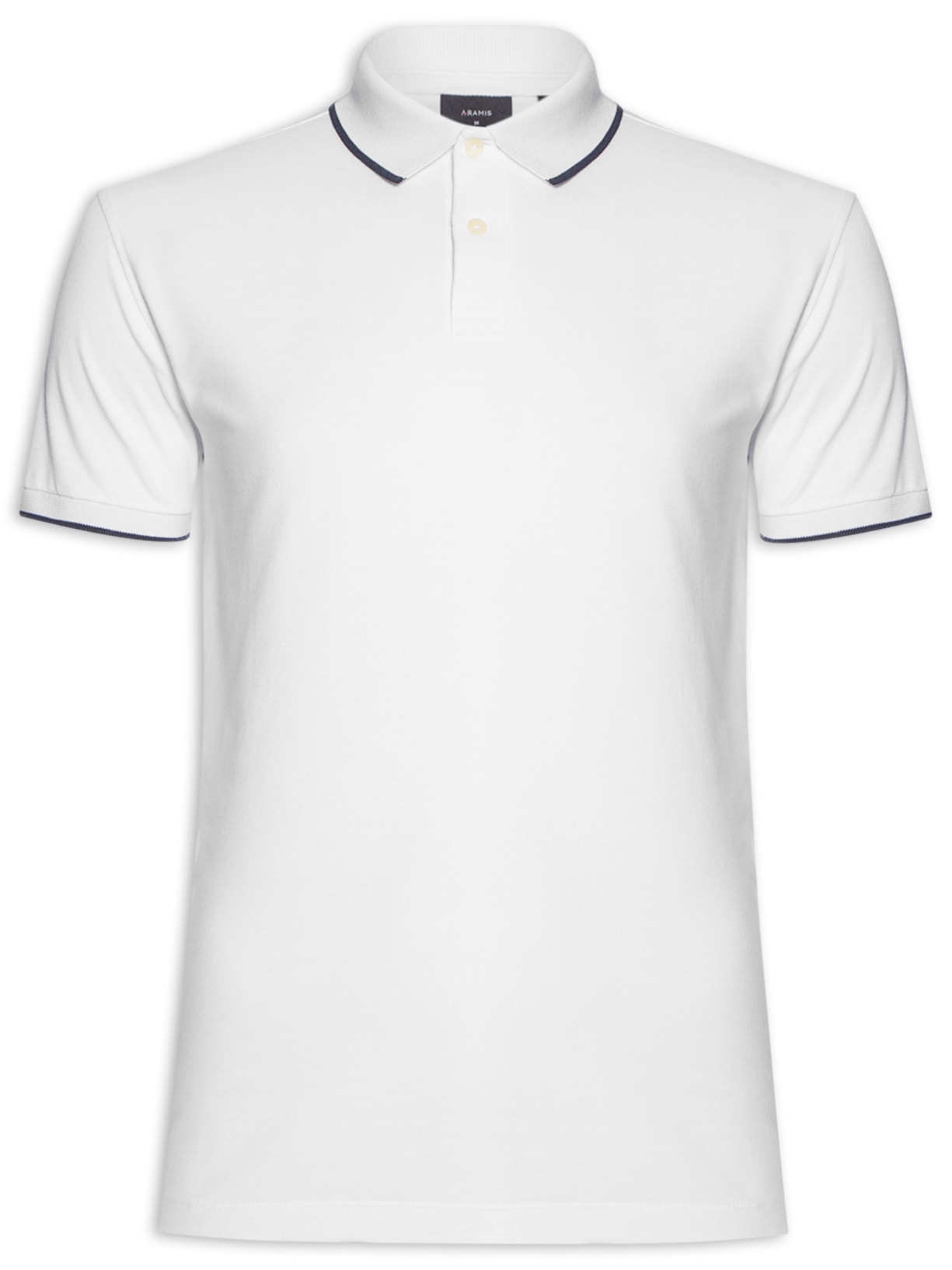 Polo Masculina Regular Fit Classic 1 Friso - Branco