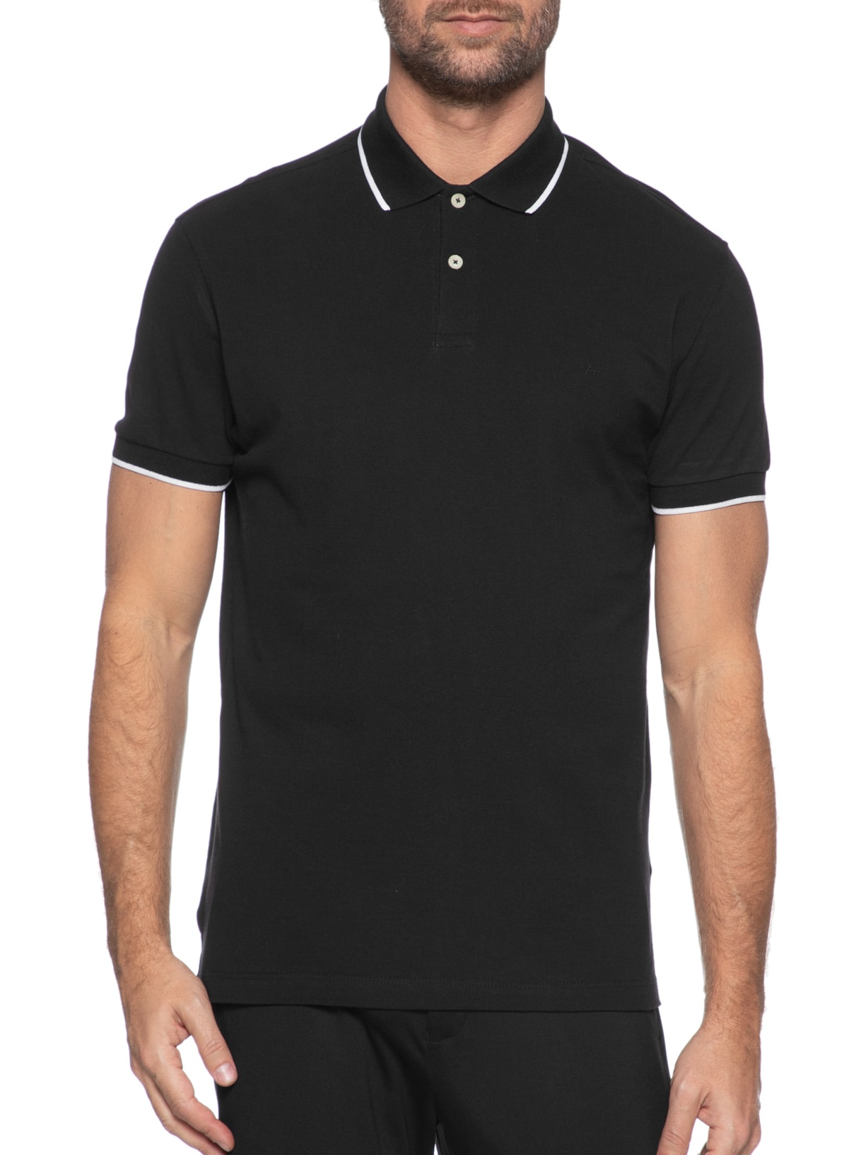 Polo Masculina Regular Fit Classic 1 Friso Preto Aramis