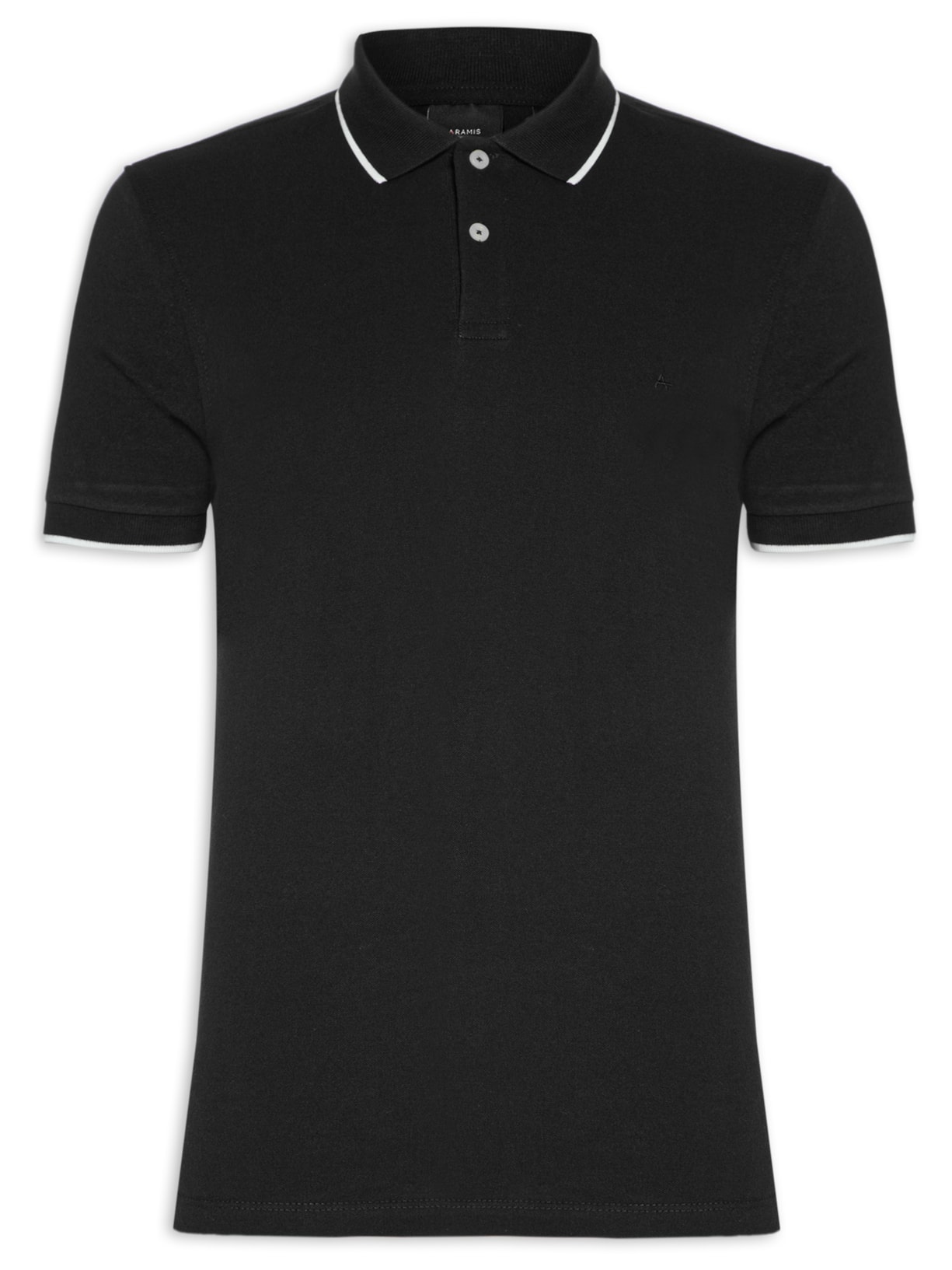 Polo Masculina Regular Fit Classic 1 Friso - Preto