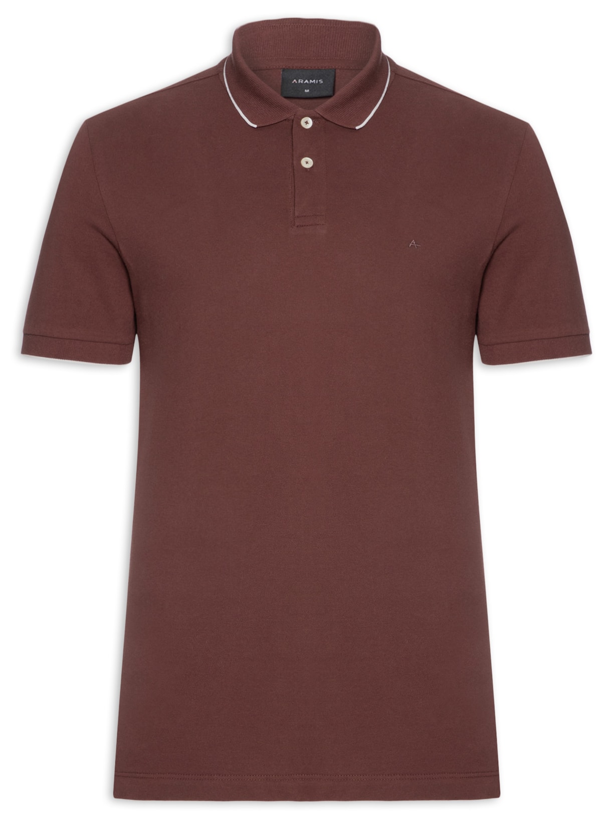 Polo Masculina Regular Fit Classic com Friso Vermelho Aramis