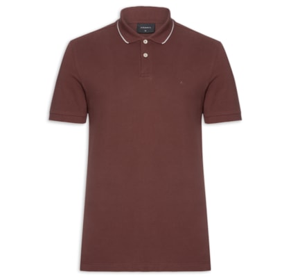 Polo Masculina Regular Fit Classic com Friso - Vermelho