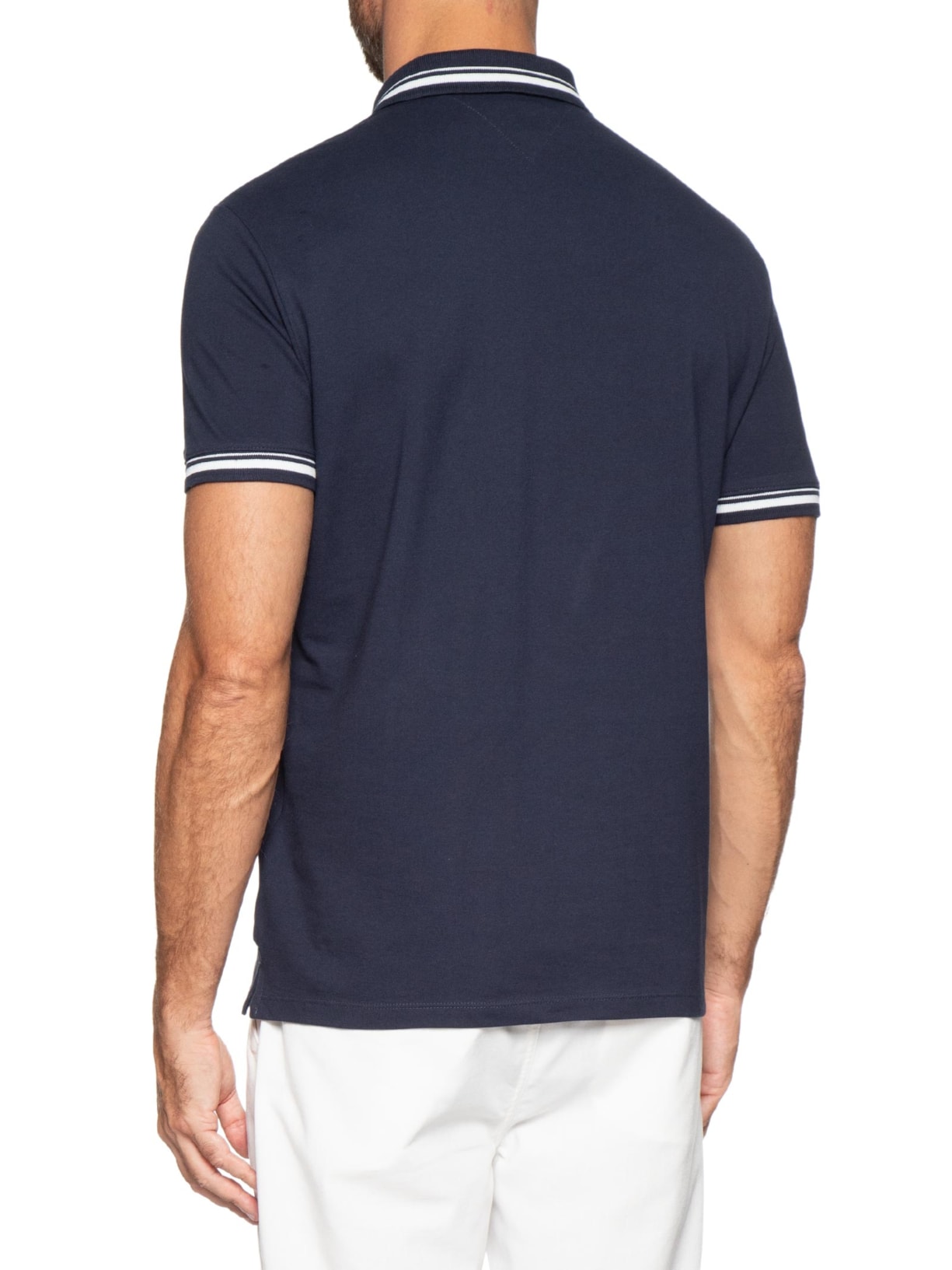 Polo Masculina Regular Fit Com Friso Azul Tommy Jeans