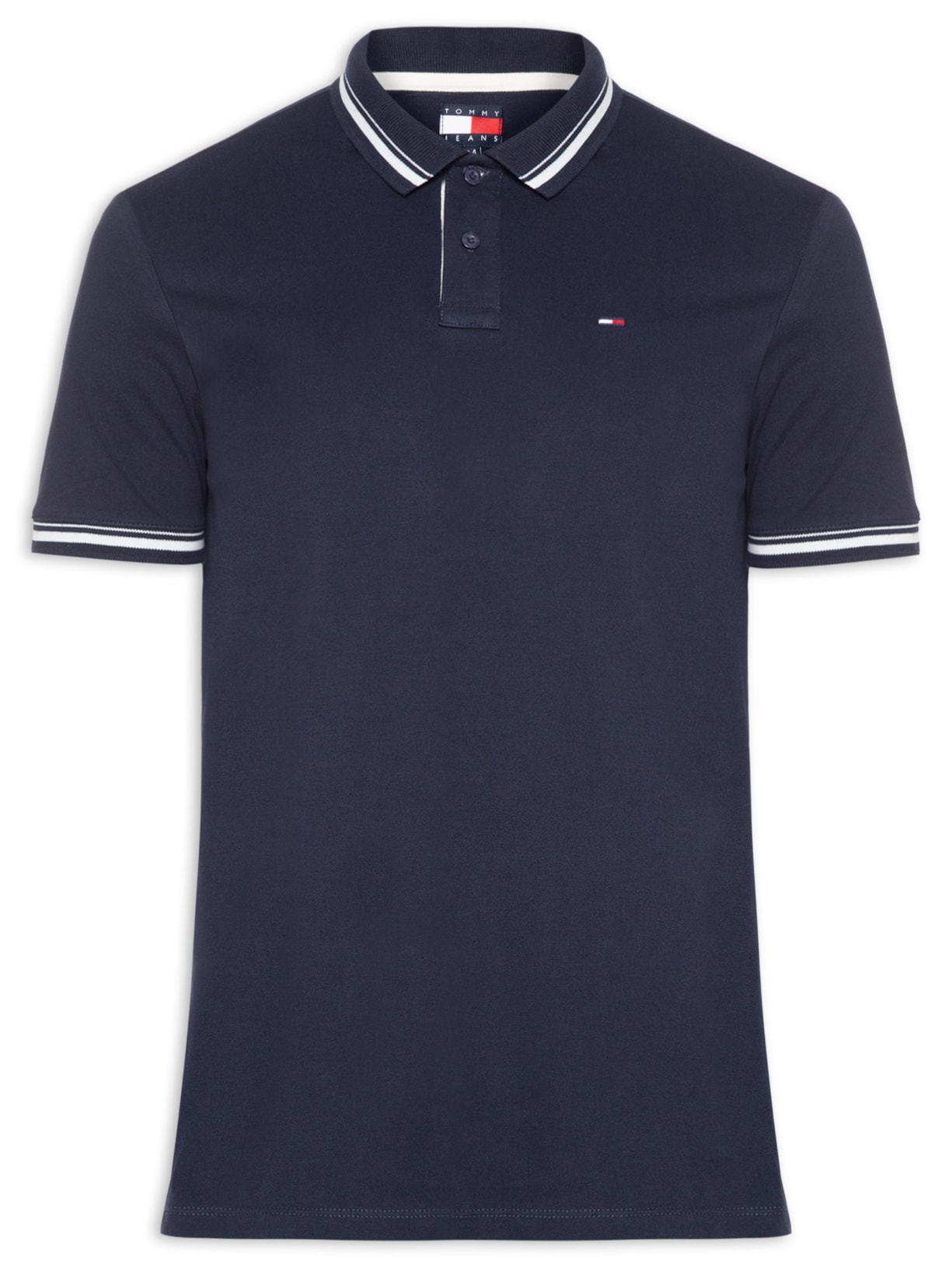 Polo Masculina Regular Fit Com Friso Azul Tommy Jeans