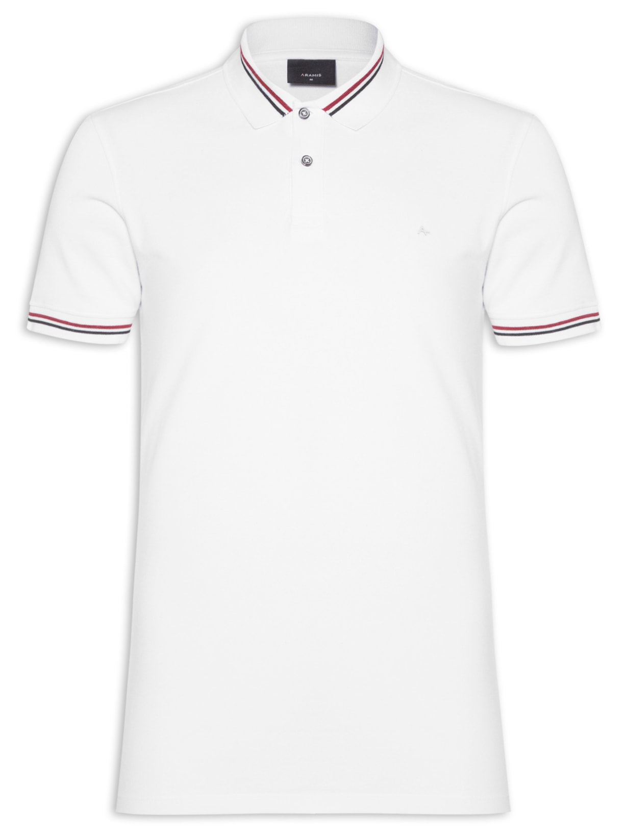 Polo Masculina Regular Fit Com Friso Duplo - Branco
