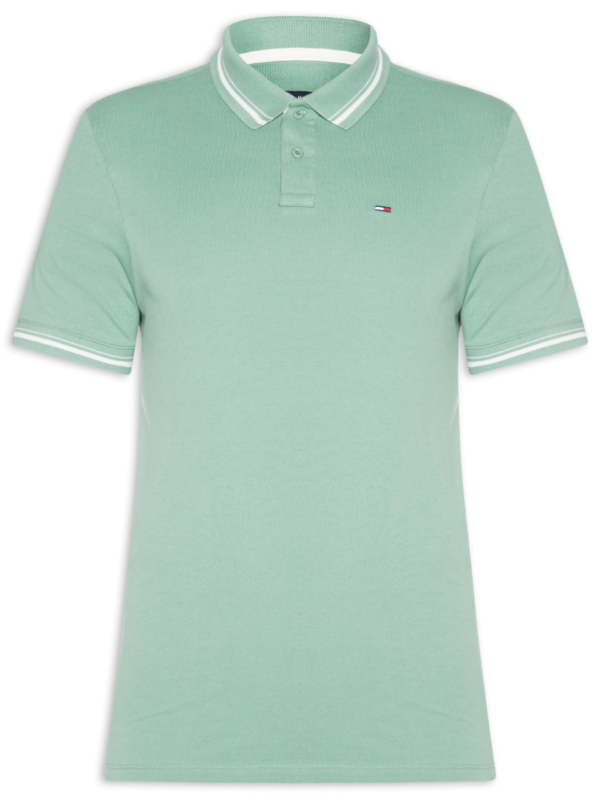 Polo Masculina Regular Fit Com Friso E Vista Contrastante Verde Tommy Jeans
