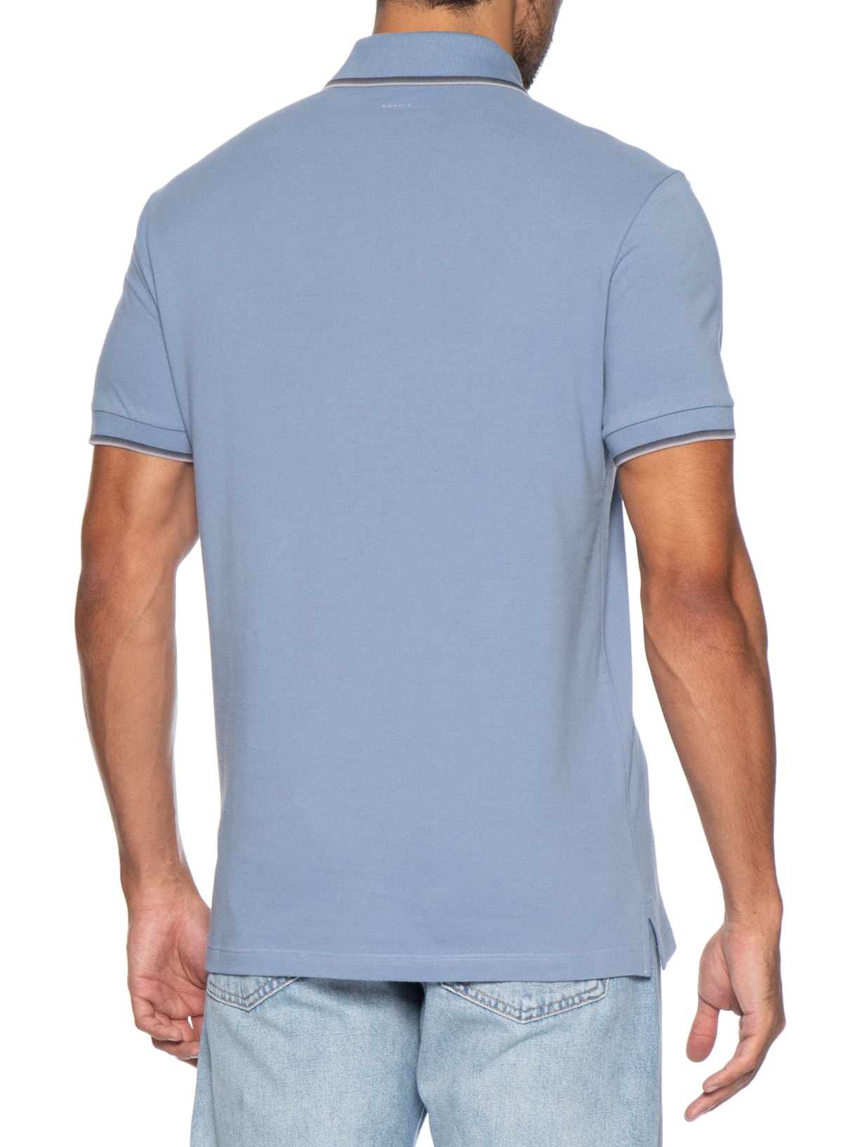 Polo Masculina Regular Fit com Frisos – Azul Aramis