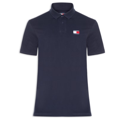 Polo Masculina Regular Fit com Logo - Azul