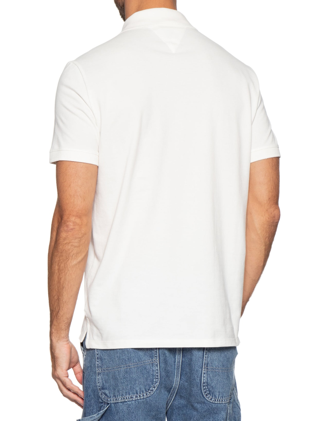 Polo Masculina Regular Fit com Logo Branco Tommy Jeans