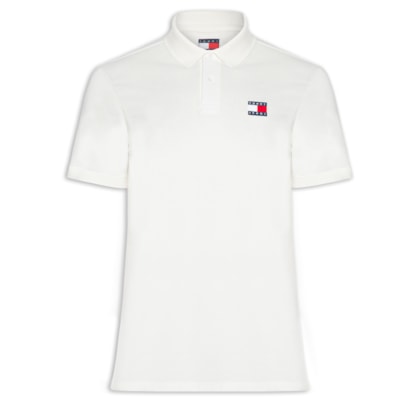 Polo Masculina Regular Fit com Logo - Branco