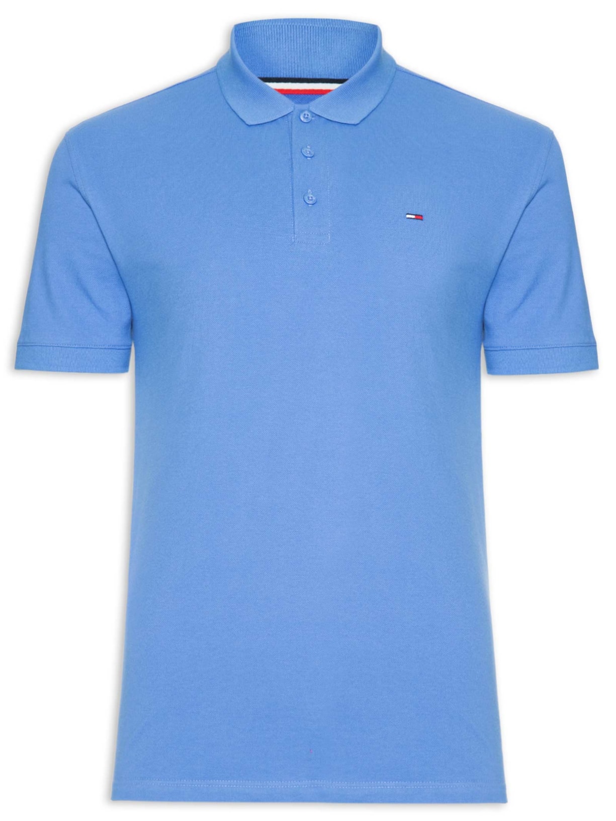 Polo Masculina Regular Fit com Vista Diferenciada Azul Tommy Jeans