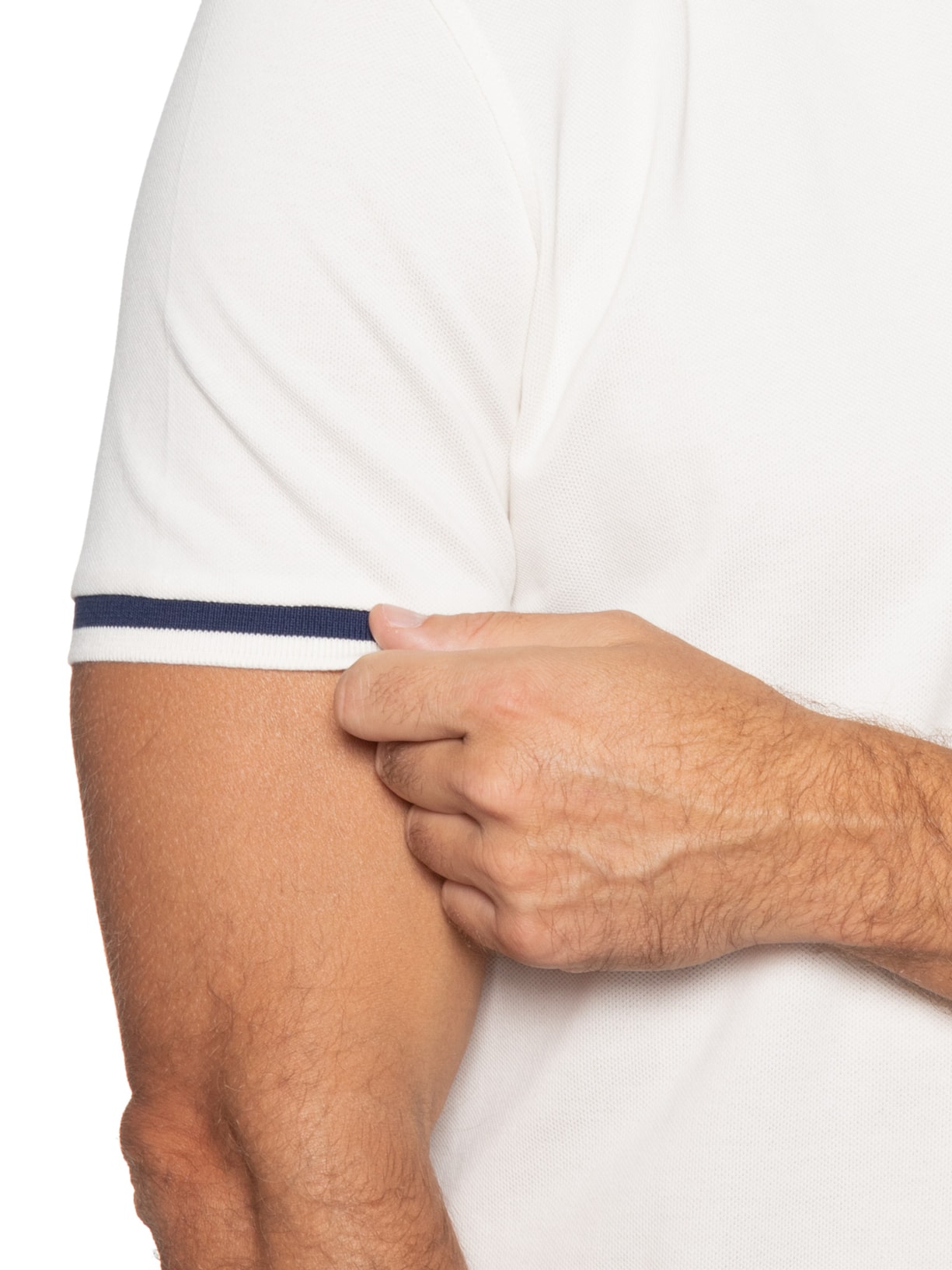 Polo Masculina Regular Fit Detalhe Contrastante Off White Tommy Hilfiger