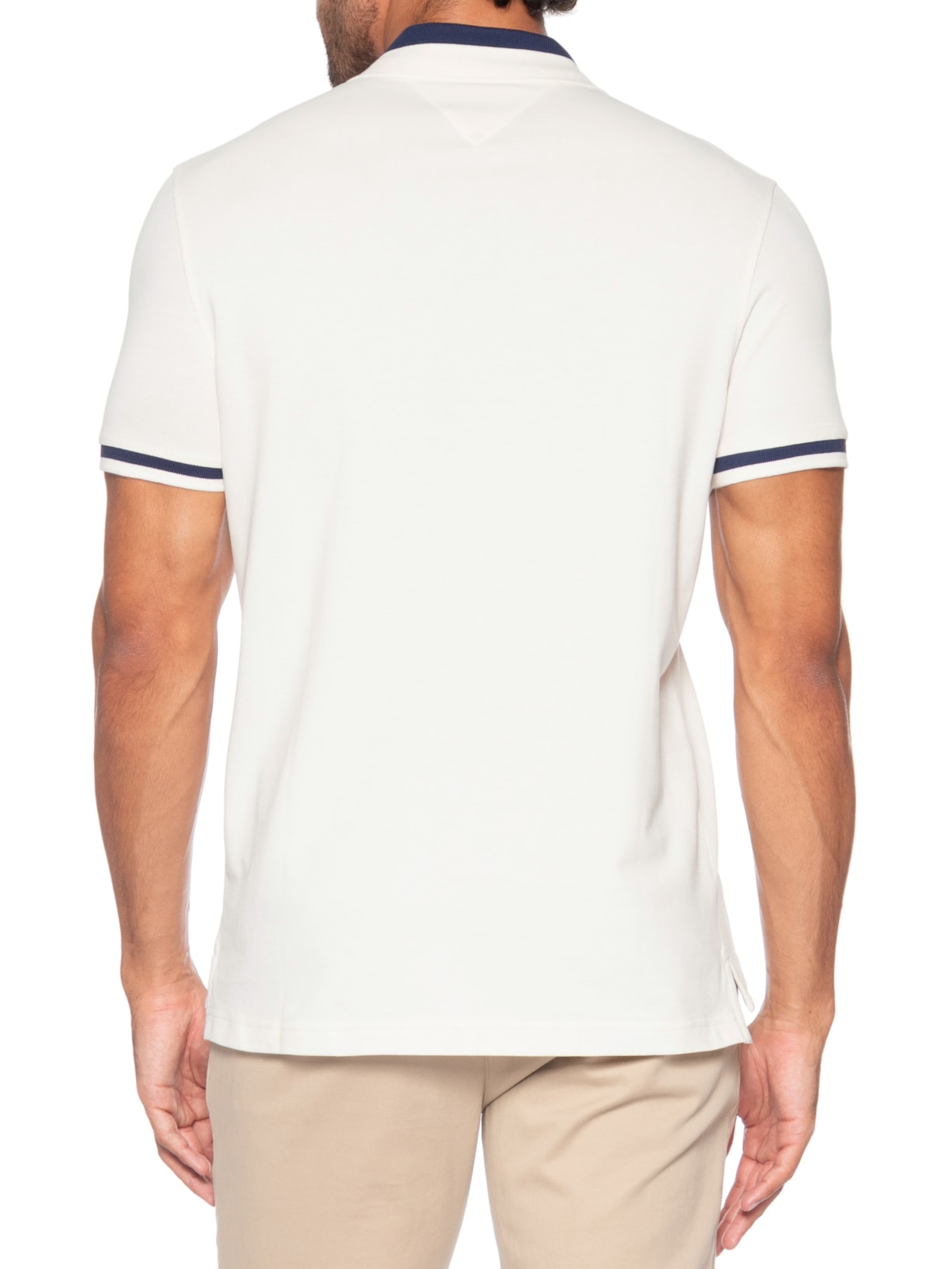 Polo Masculina Regular Fit Detalhe Contrastante Off White Tommy Hilfiger