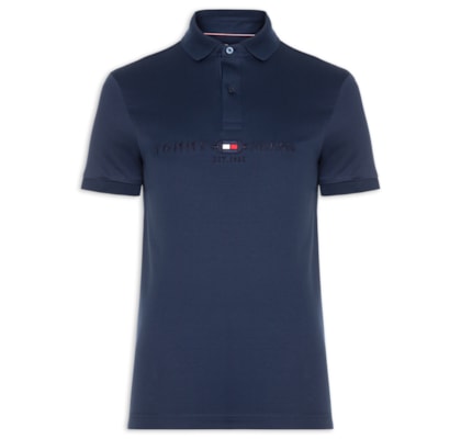 Polo Masculina Regular Fit Diwali Twill Graphic - Azul