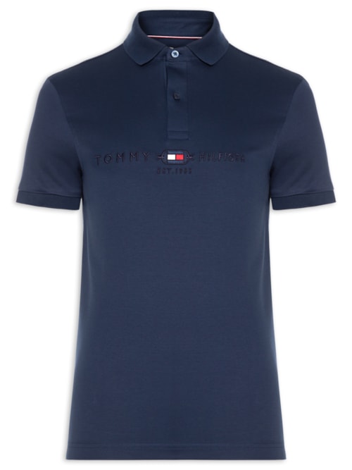 Polo Masculina Regular Fit Diwali Twill Graphic - Azul