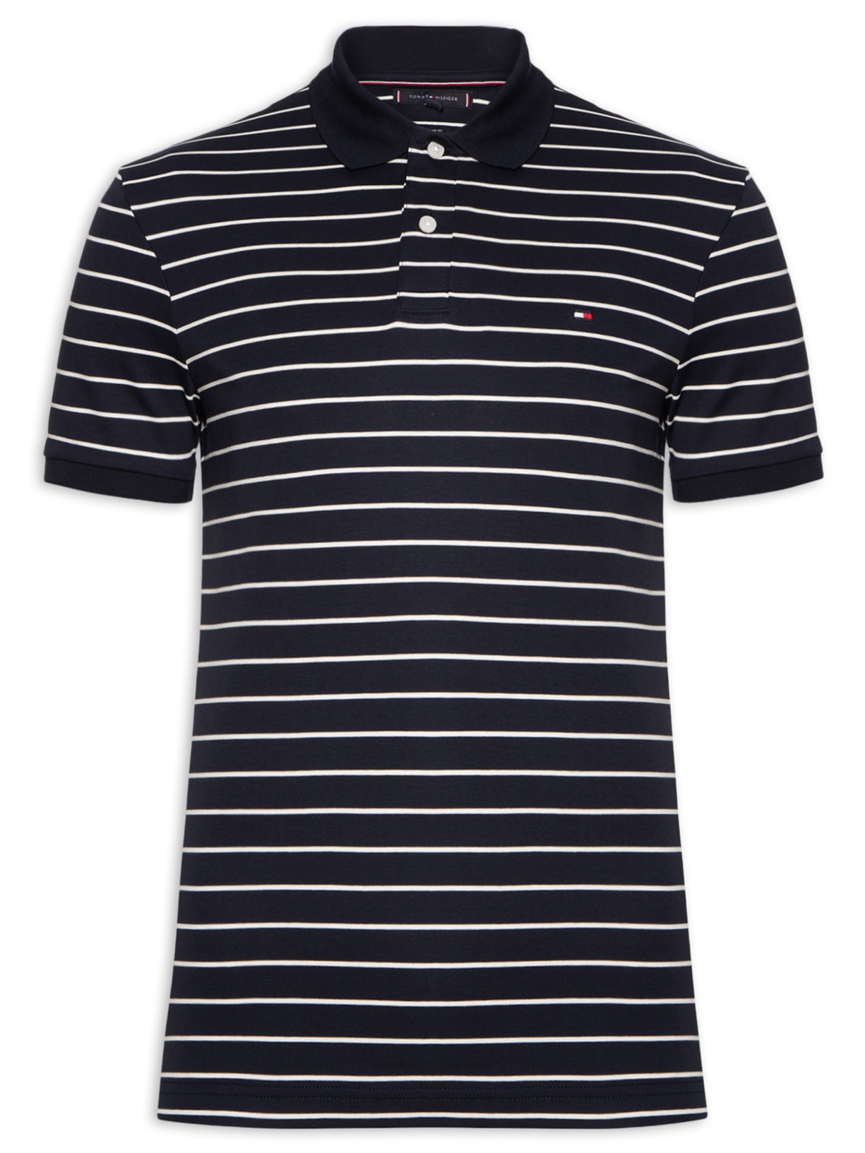 Polo Masculina Regular Fit Em Algodão Bci Azul Tommy Hilfiger