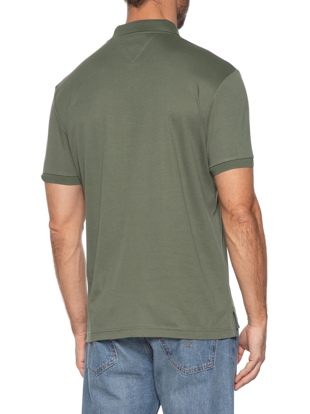 Polo Masculina Regular Fit Em Algodão Bci Verde Tommy Hilfiger