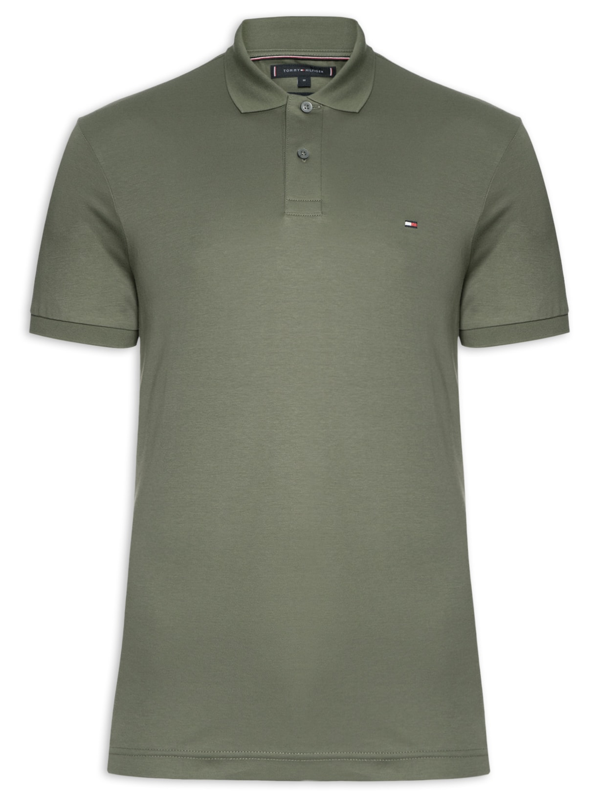 Polo Masculina Regular Fit Em Algodão Bci Verde Tommy Hilfiger