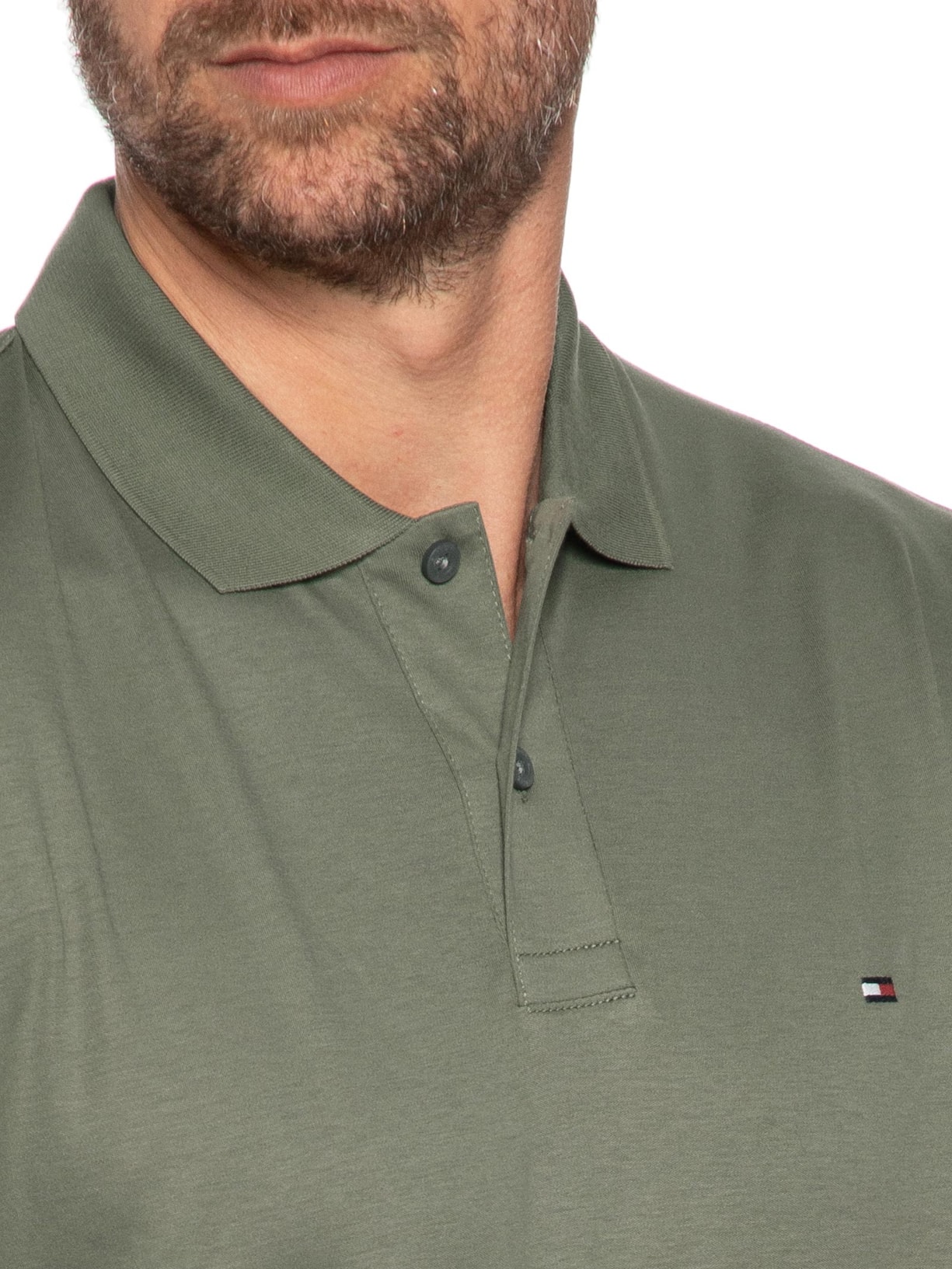 Polo Masculina Regular Fit Em Algodão Bci Verde Tommy Hilfiger