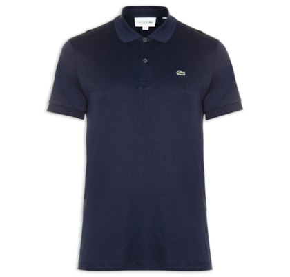 Polo Masculina Regular Fit Em Algodão Pima - Azul
