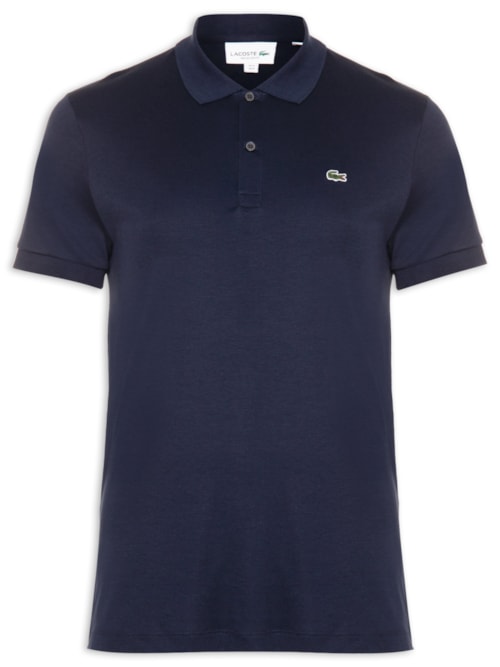 Polo Masculina Regular Fit Em Algodão Pima - Azul