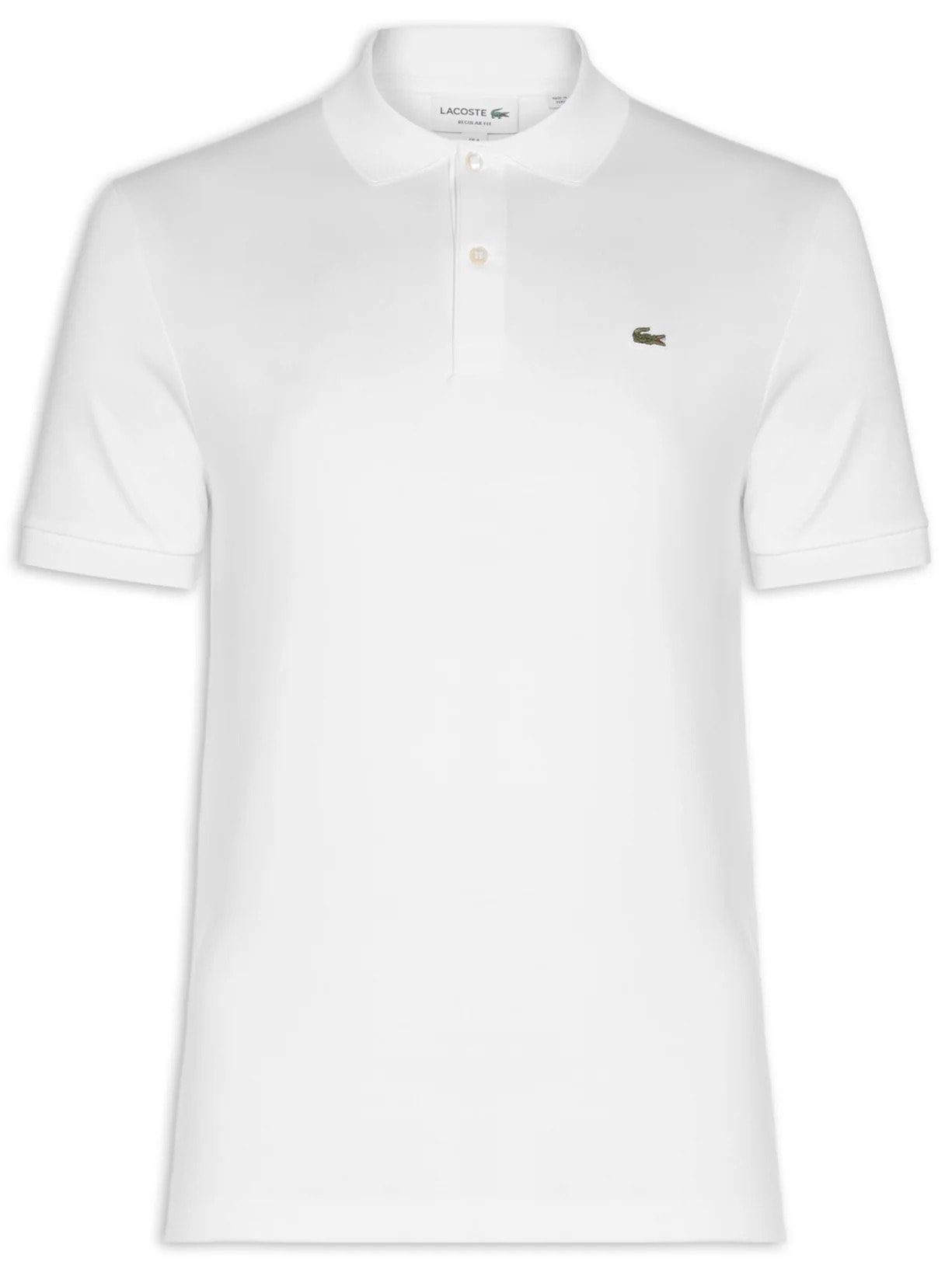 Polo Masculina Regular Fit Em Algodão Pima Branco Lacoste