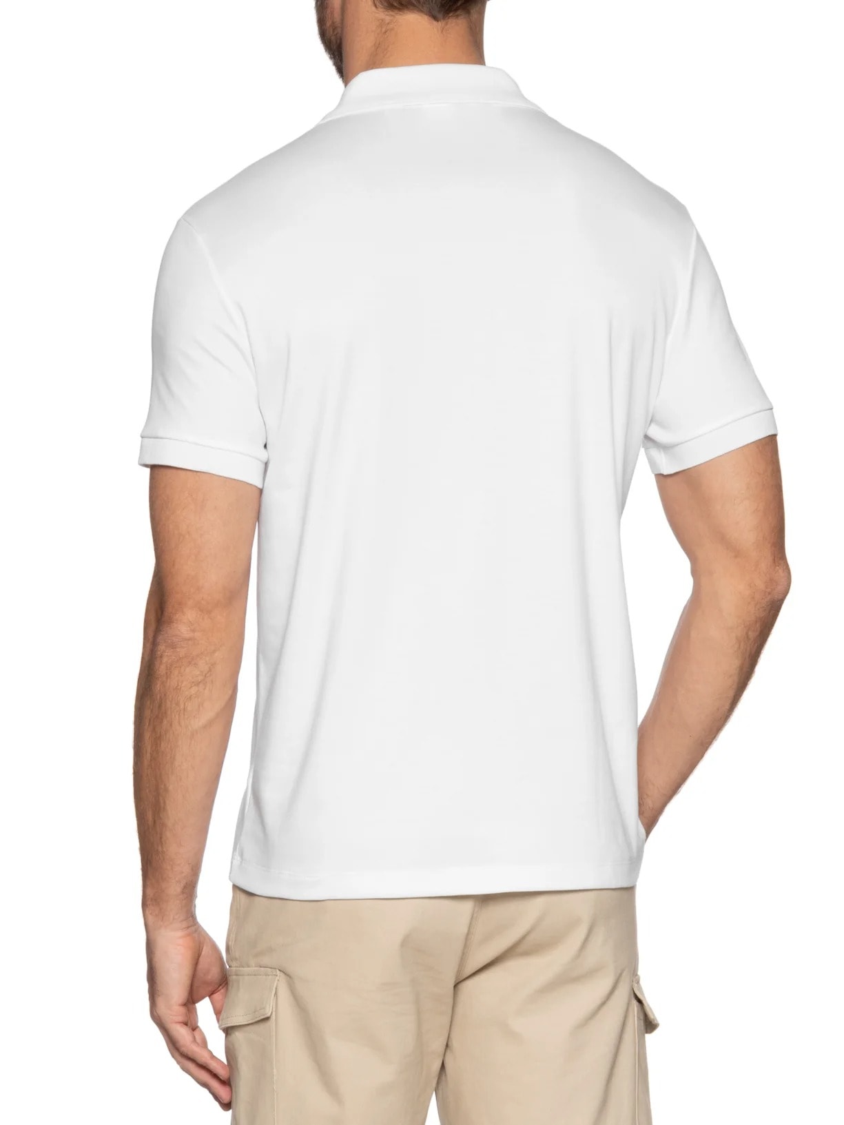 Polo Masculina Regular Fit Em Algodão Pima Branco Lacoste