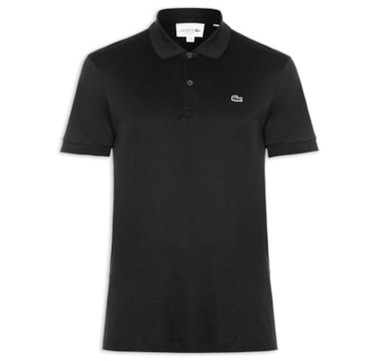 Polo Masculina Regular Fit Em Algodão Pima - Preto