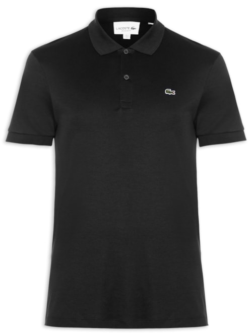 Pólo Masculina Regular Fit Em Algodão Pima - Preto