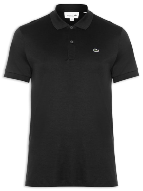 Polo Masculina Regular Fit Em Algodão Pima - Preto