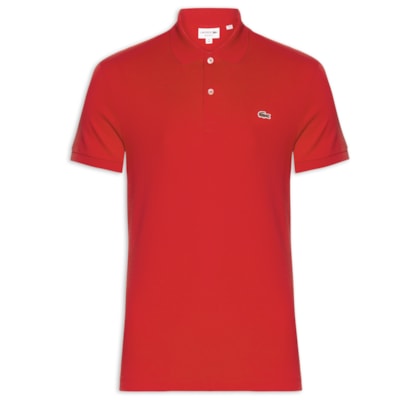 Polo Masculina Regular Fit Em Algodão Pima - Vermelho