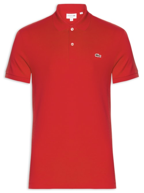 Polo Masculina Regular Fit Em Algodão Pima - Vermelho