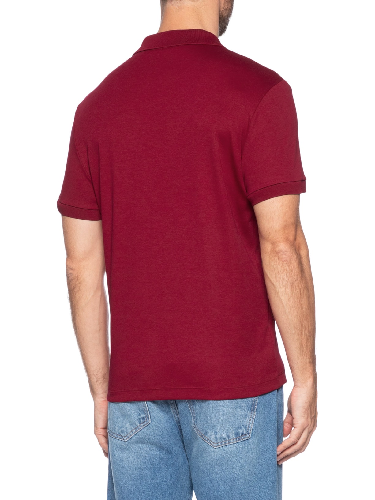 Polo Masculina Regular Fit em Algodão Pima Vermelho Lacoste