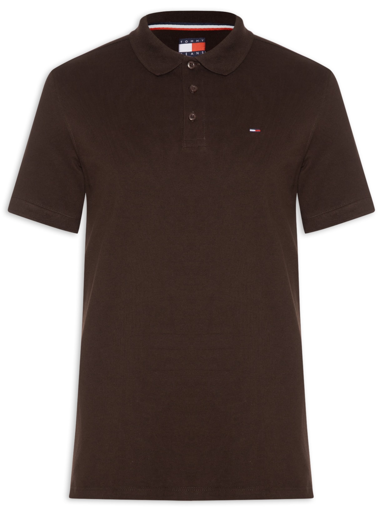 Polo Masculina Regular Fit em Pique Marrom Tommy Jeans