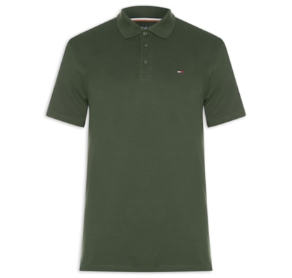 Polo Masculina Regular Fit em Pique - Verde