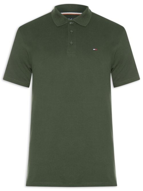 Polo Masculina Regular Fit em Pique - Verde