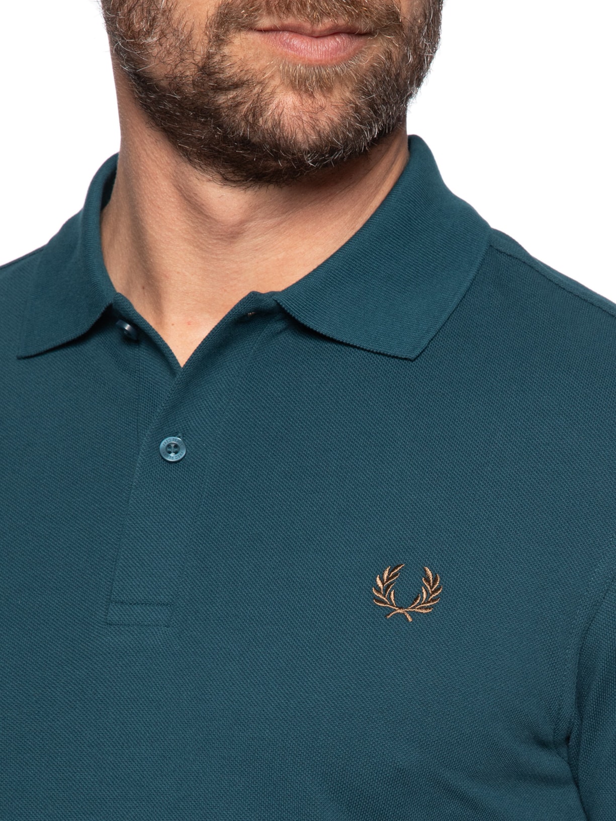 Polo Masculina Regular Fit Em Piquet de Algodão Azul Fred Perry