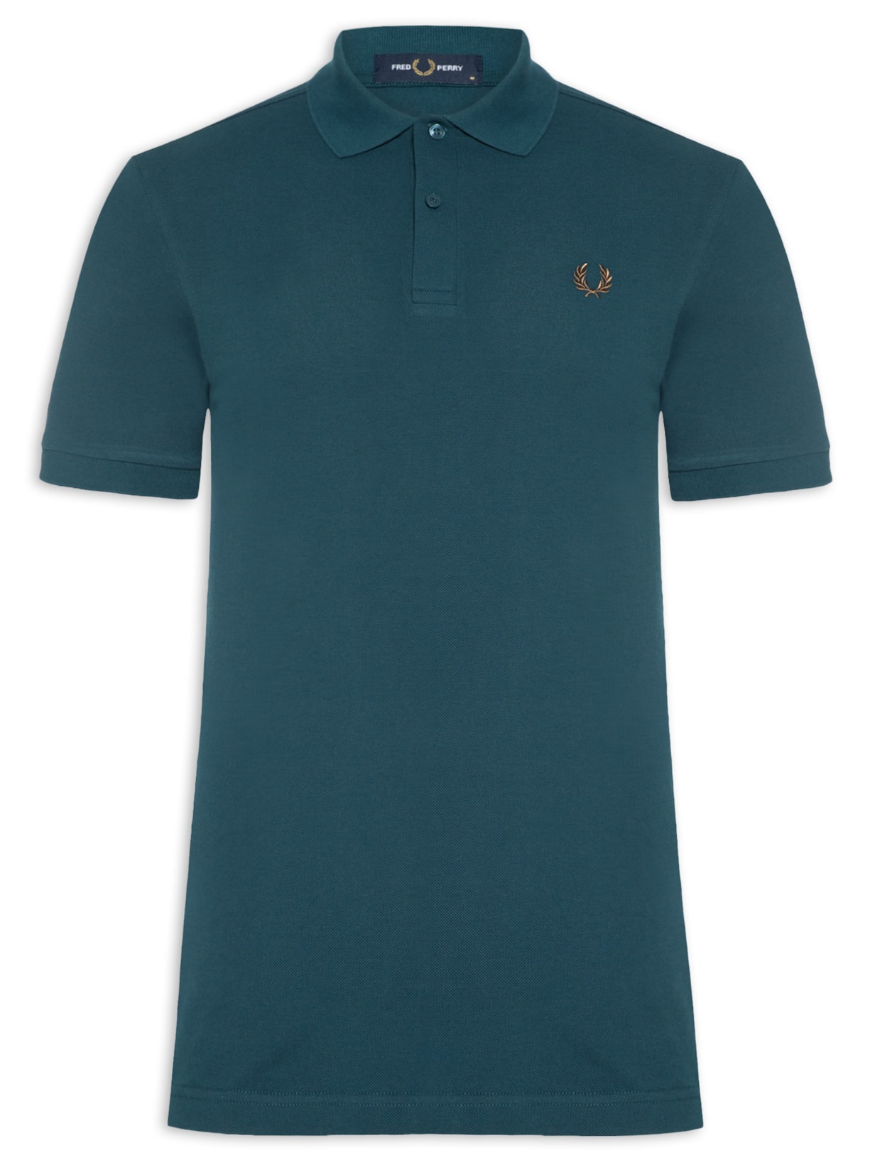 Polo Masculina Regular Fit Em Piquet de Algodão Azul Fred Perry