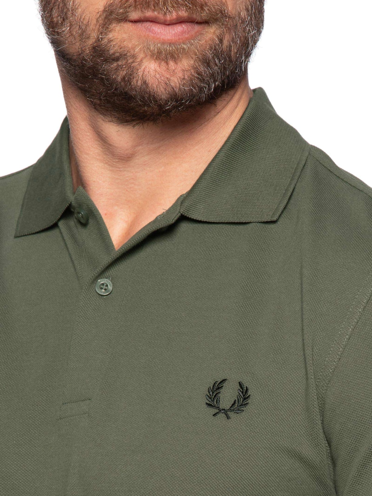 Polo Masculina Regular Fit Em Piquet de Algodão Verde Fred Perry