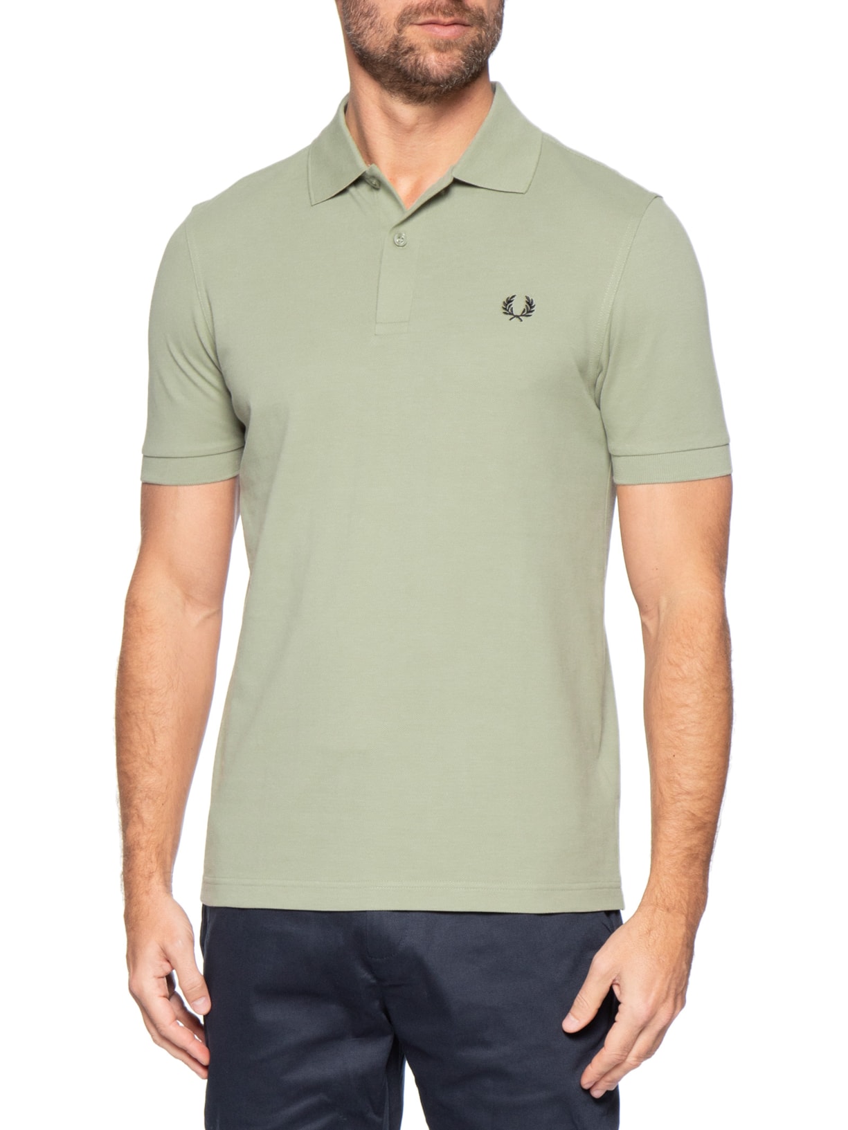 Polo Masculina Regular Fit Em Piquet De Algodão Verde Fred Perry