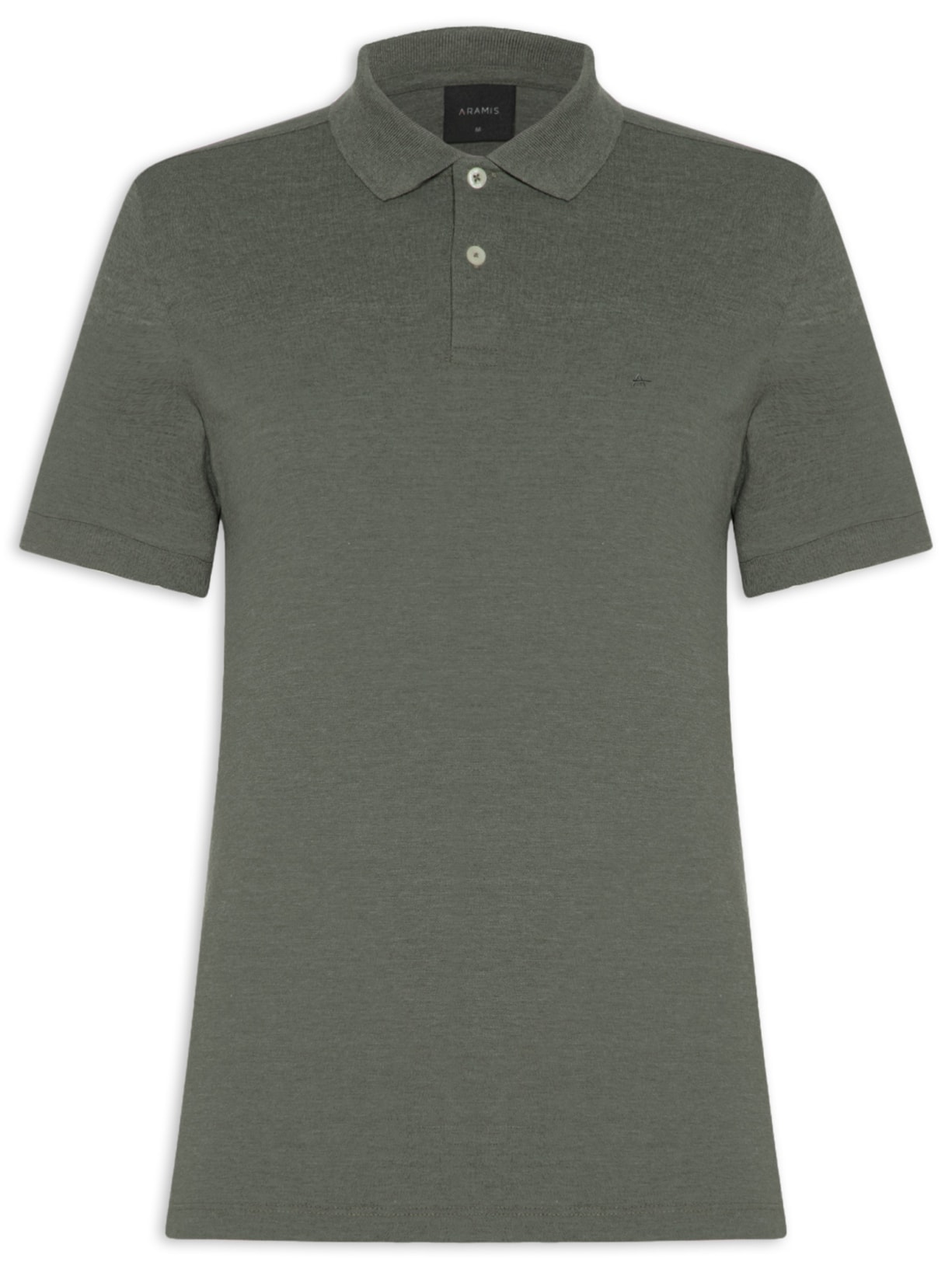 Polo Masculina Regular Fit Em Piquet Mescla Verde Aramis