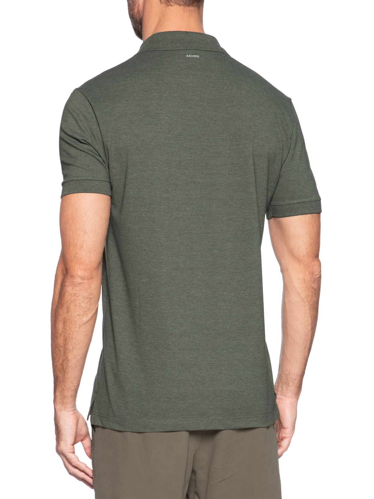 Polo Masculina Regular Fit Em Piquet Mescla Verde Aramis