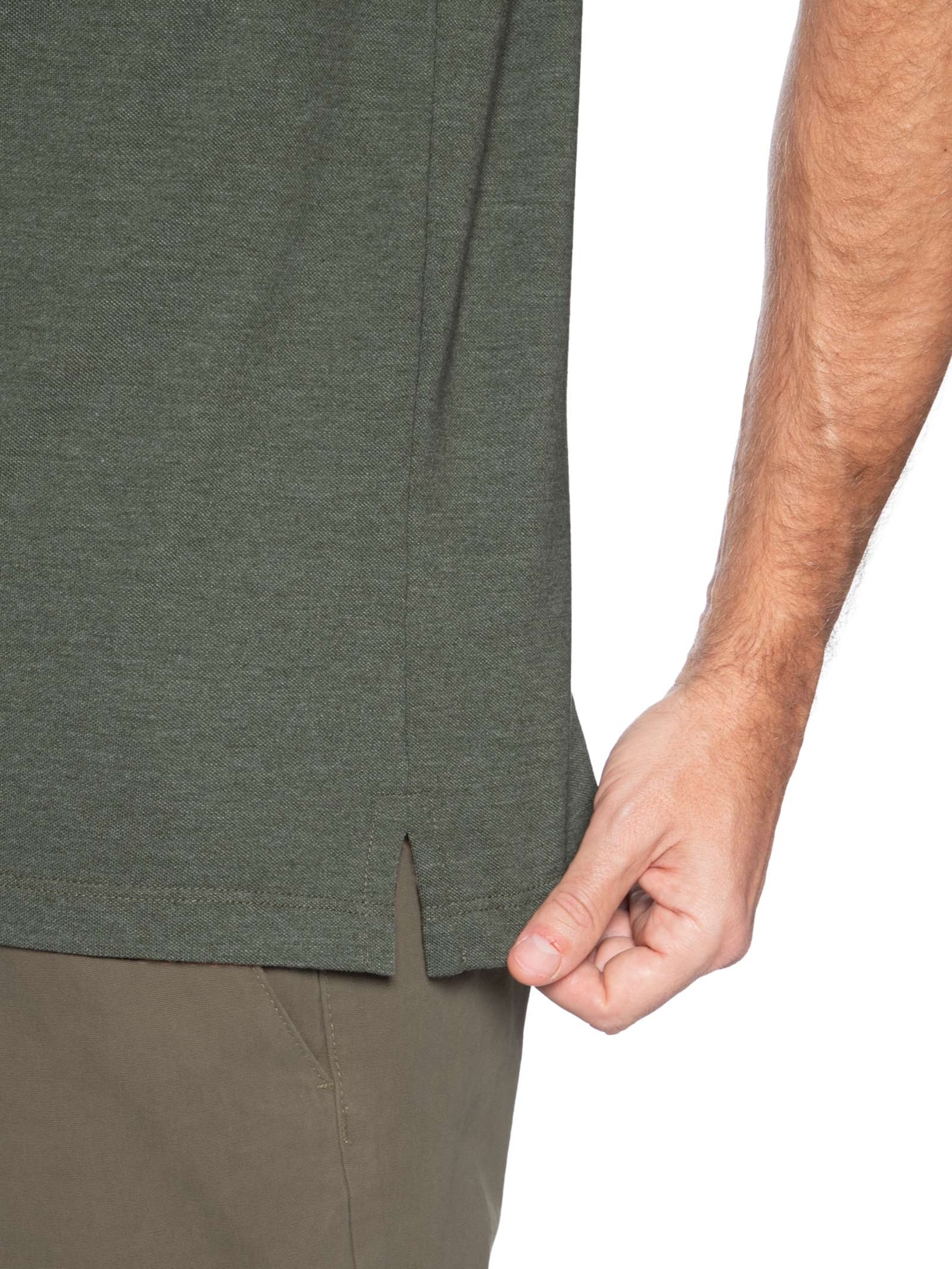 Polo Masculina Regular Fit Em Piquet Mescla Verde Aramis