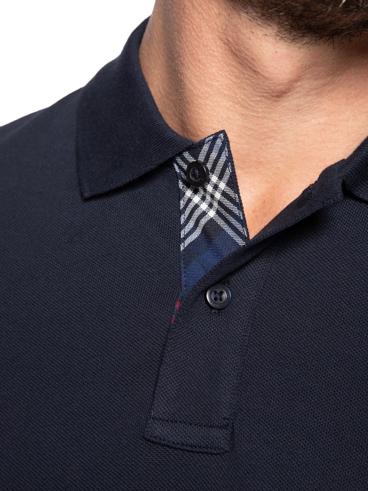 Polo Masculina Regular Fit Em Piquet Placket Interest Azul Tommy Hilfiger