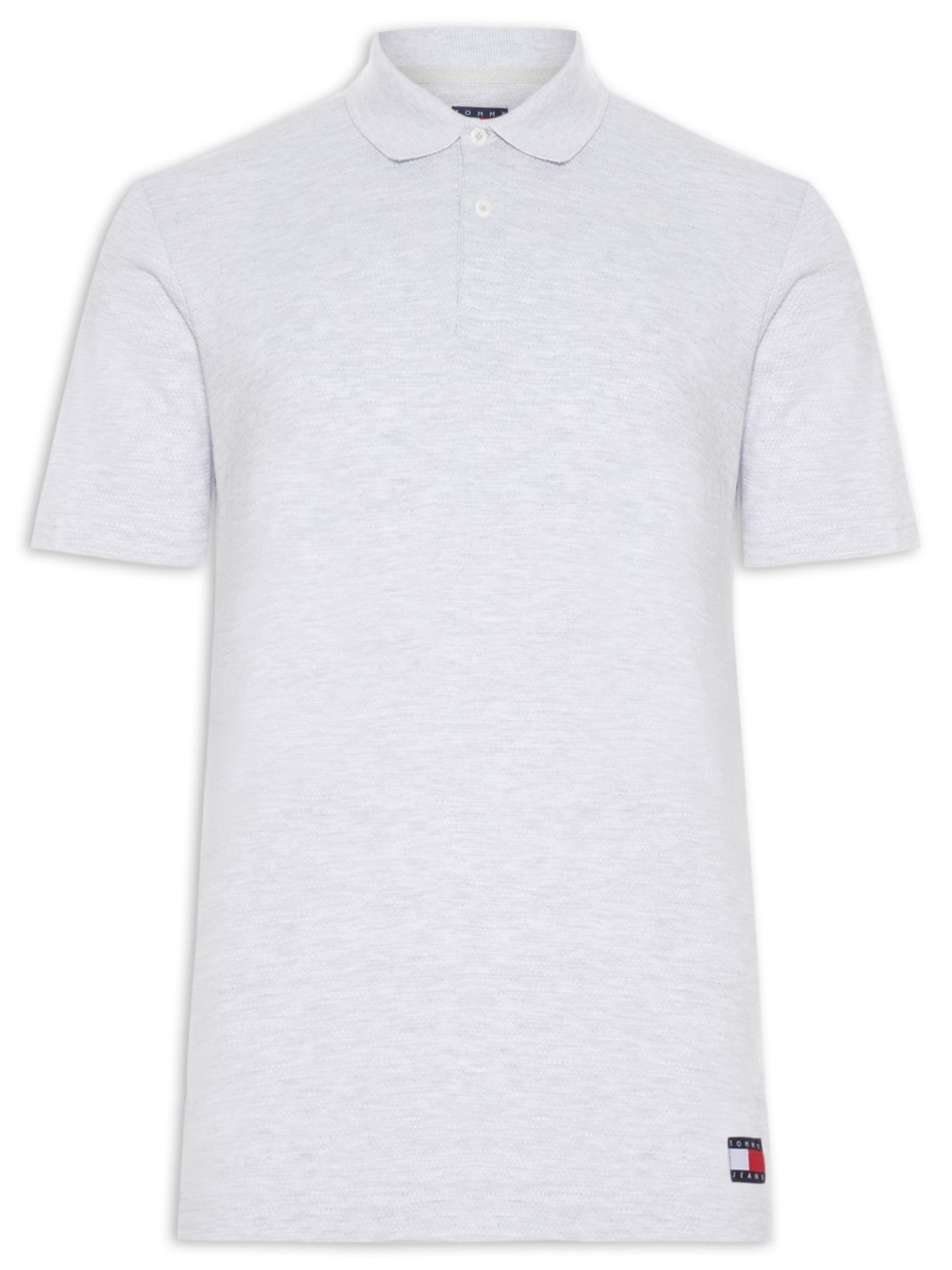 Polo Masculina Regular Fit em Waffle Cinza Tommy Jeans