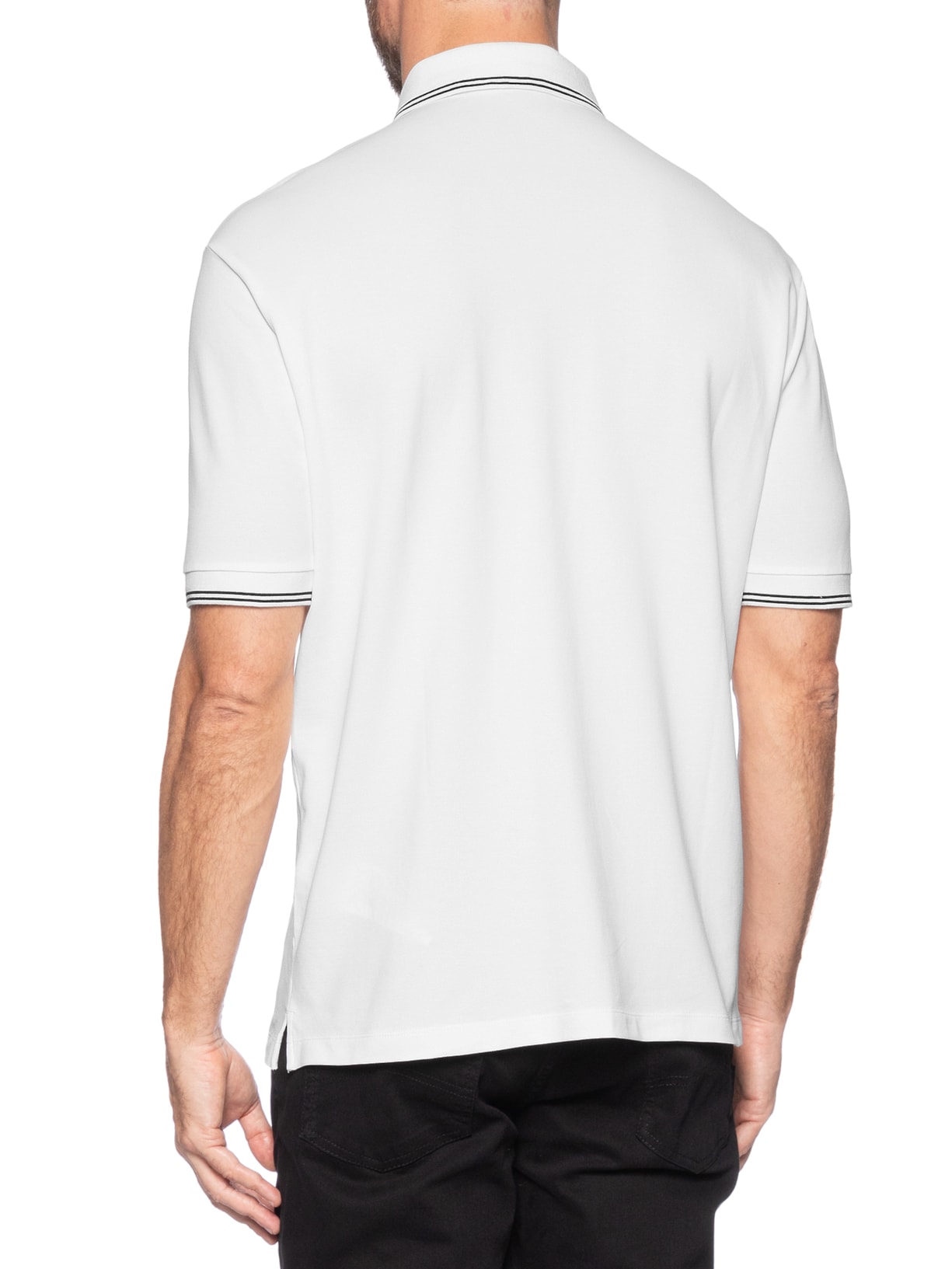 Polo Masculina Regular Fit Friso Contrastante Branco Armani Exchange